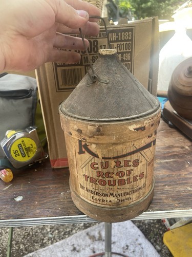 Antique tin oil - oil, clad